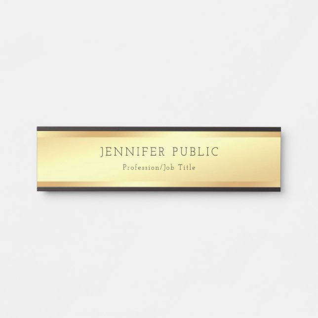 Sophisticated Modern Gold Look Glamour Template Door Sign (Front)