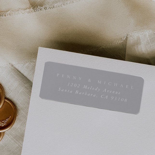 Sophisticated Modern Grey Return Address Label (Soft gray contemporary return address label.)