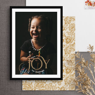 Sophisticated Modern Joy Holiday Photo Card