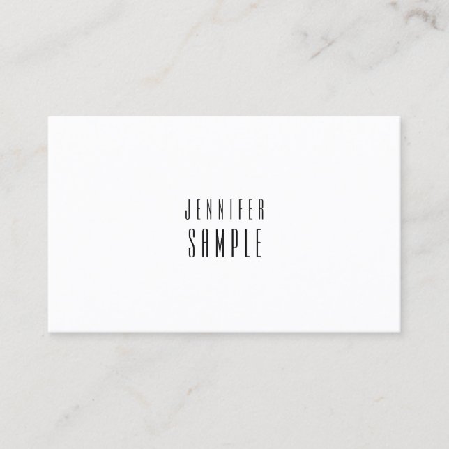 Sophisticated Modern Minimalist Design Clear Plain Business Card (Front)