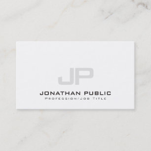 Sophisticated Modern Monogram Clean Plain Luxe Business Card
