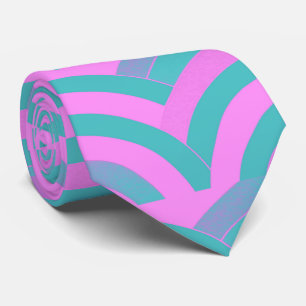 sophisticated modern pink/green curved chevron tie