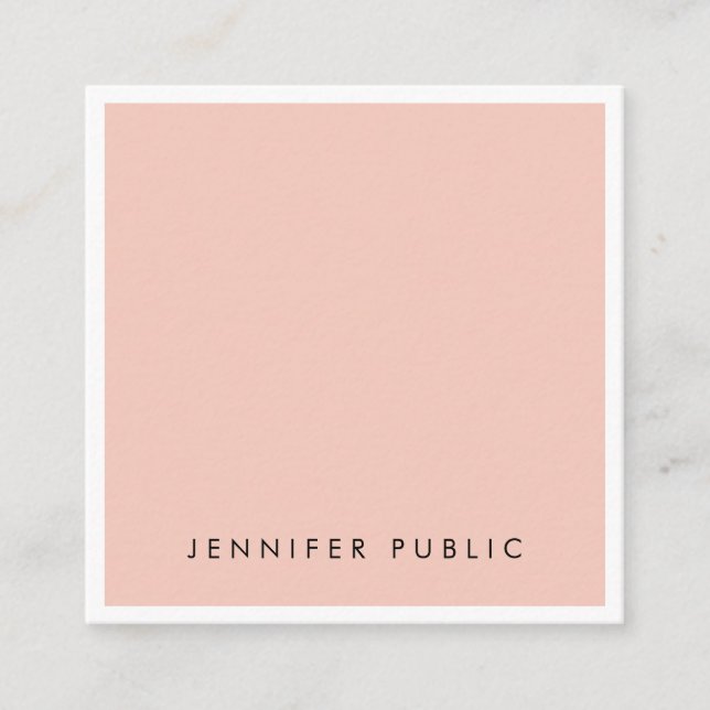 Sophisticated Modern Simple Professional Plain Top Square Business Card (Front)