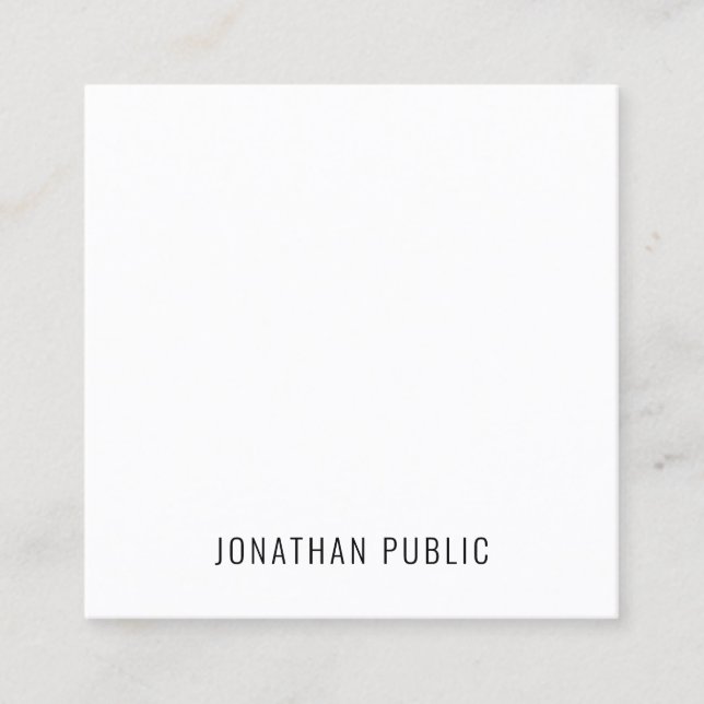 Sophisticated Modern Simple Professional Template Square Business Card (Front)