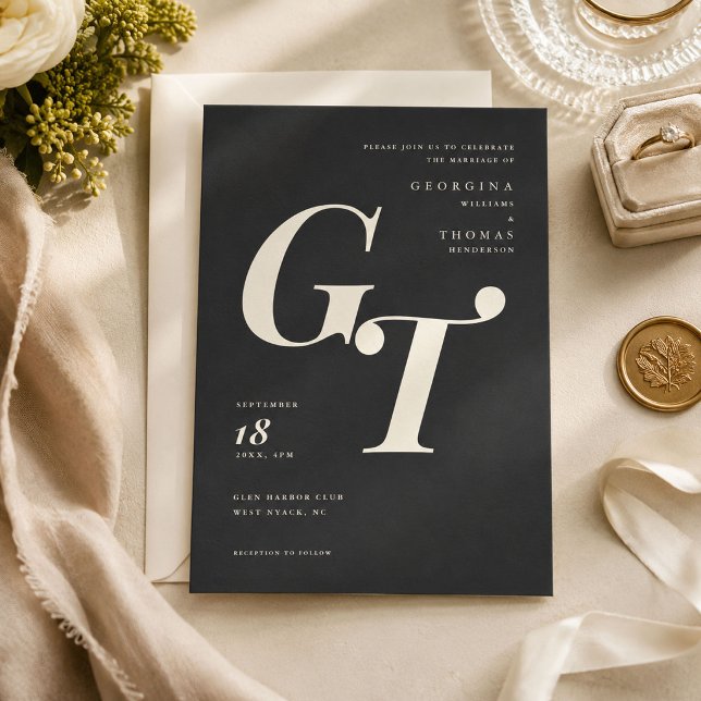 Sophisticated Monogram | Black Ivory Wedding (Creator Uploaded)