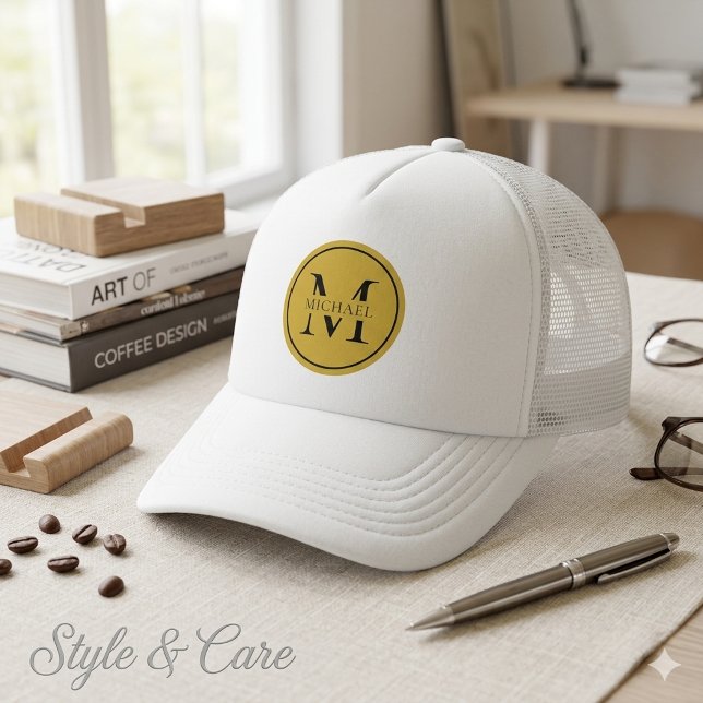 Sophisticated Monogram Stylish Trucker Cap (Sophisticated Monogram Stylish Trucker Cap)