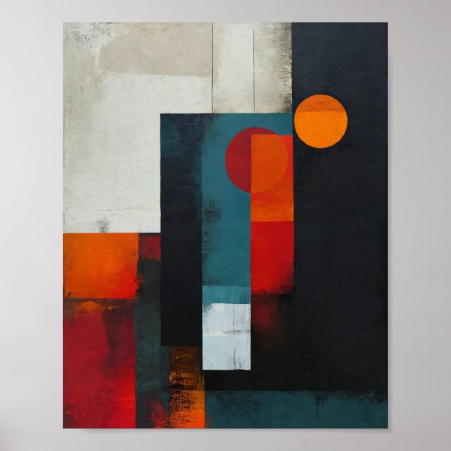 Sophisticated Multicolor Abstract Poster (Front)