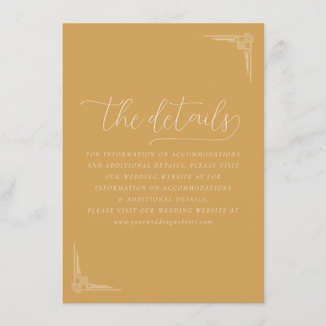 Sophisticated Mustard Yellow Deco Enclosure Card (Front)