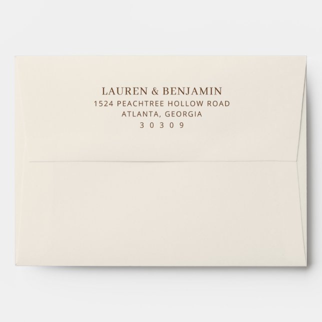 Sophisticated Muted Brown Typographic Envelope (Back (Top Flap))