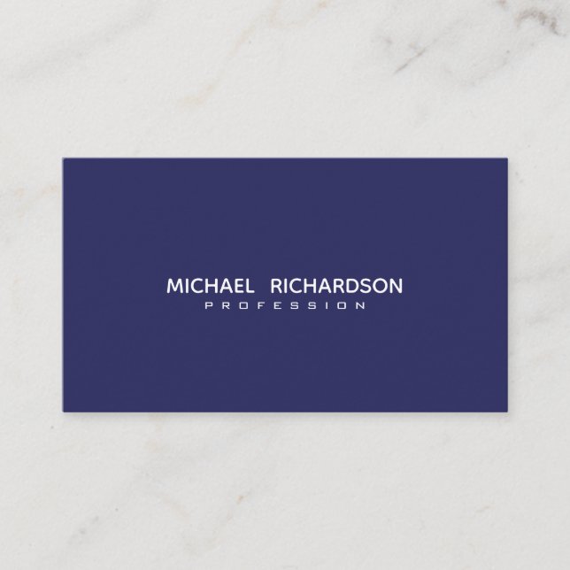 Sophisticated Navy Blue White Unisex Custom Business Card (Front)