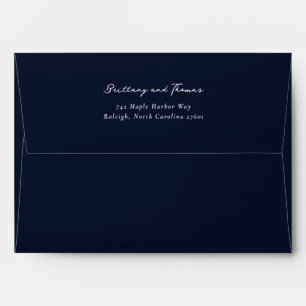 Sophisticated Navy Minimalist Name Display Envelope