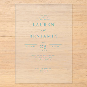 Sophisticated Navy Minimalist Wedding Invitation