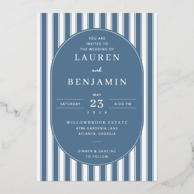 Sophisticated Navy Nautical Stripes (Front)