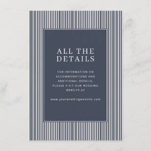 Sophisticated Navy Striped Minimalist Enclosure Card