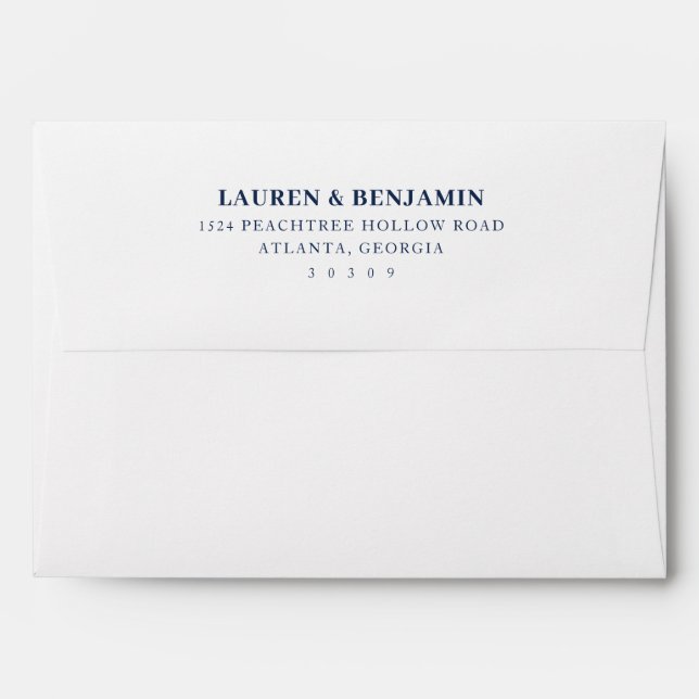 Sophisticated Navy Typographic Envelope (Back (Top Flap))