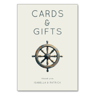 Sophisticated Neutral Nautical Wheel Table Number