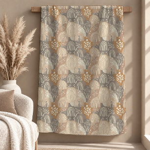 Sophisticated Neutral Rainbow Leaves Fleece Blanke Blanket