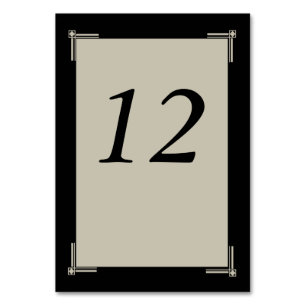 Sophisticated New Year's Eve, Black and Tan Table Number