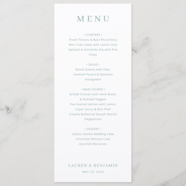 Sophisticated Off-White Menu Template (Front)