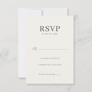 Sophisticated Off-White RSVP Card