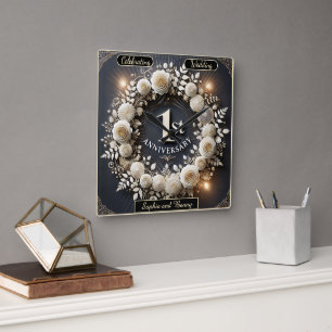 Sophisticated Paper Wreath for Love Square Wall Clock