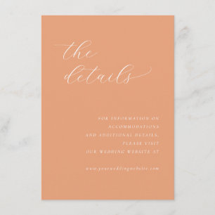 Sophisticated Peach Calligraphy Enclosure Card