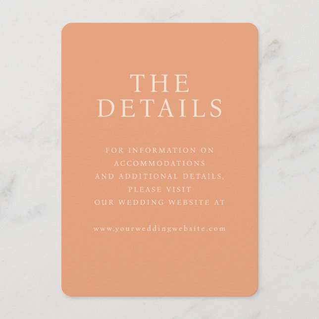 Sophisticated Peach Minimalist Enclosure Card (Front)