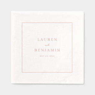 Sophisticated Peach Minimalist Foil Napkins