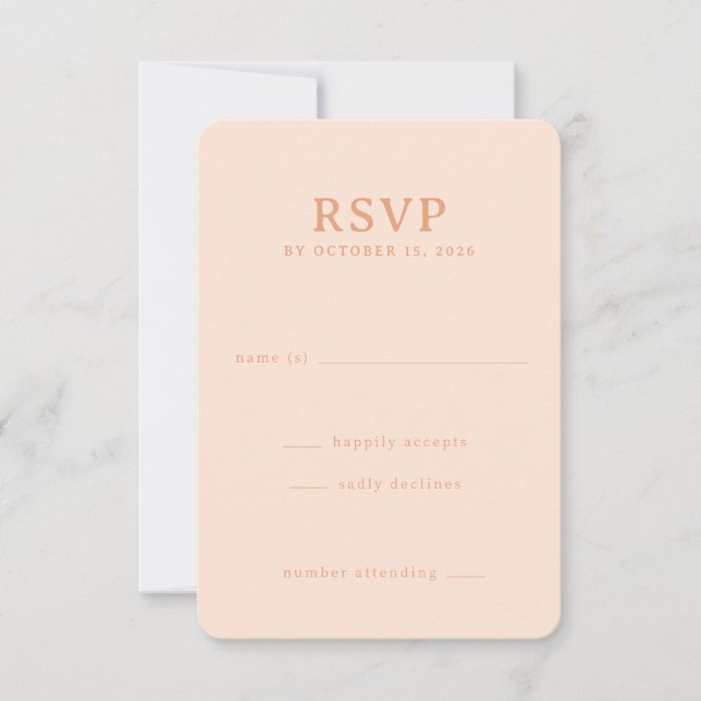 Sophisticated Peach RSVP Card (Front)
