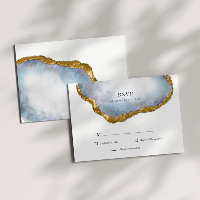 Sophisticated Pearl Agate RSVP Response Card (Creator Uploaded)