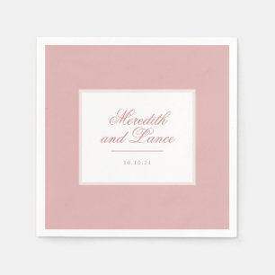 Sophisticated Pink and Blush Script Wedding Napkin