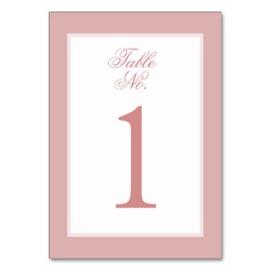 Sophisticated Pink and Rise Elegant Script Wedding Table Number