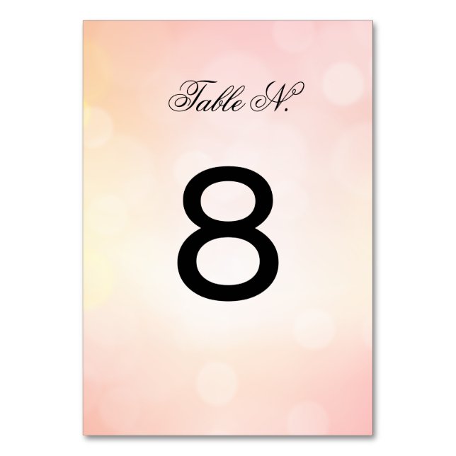 Sophisticated PInk  Glitter luxury WEDDING Table Number (Front)