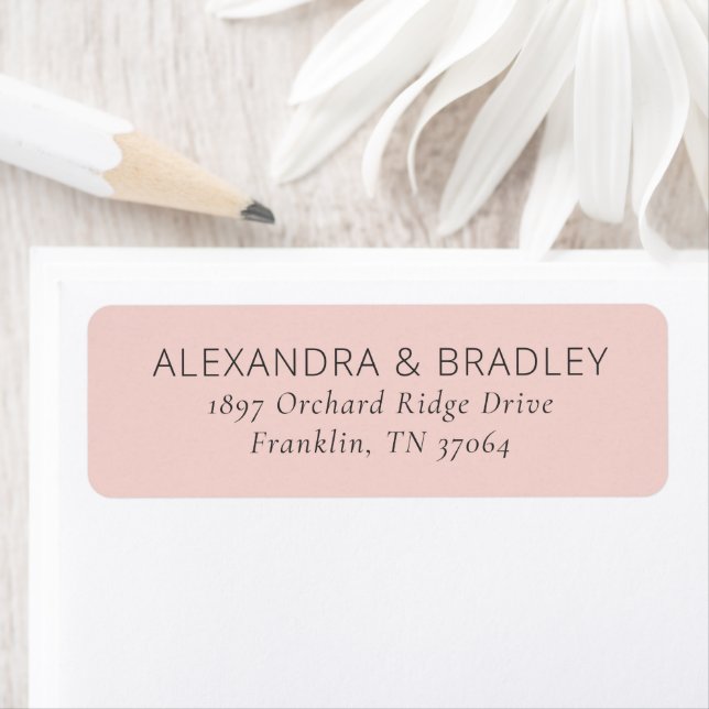 Sophisticated Pink Minimalist Return Address Label (Insitu)