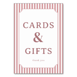Sophisticated Pink Serif Cards & Gifts Sign