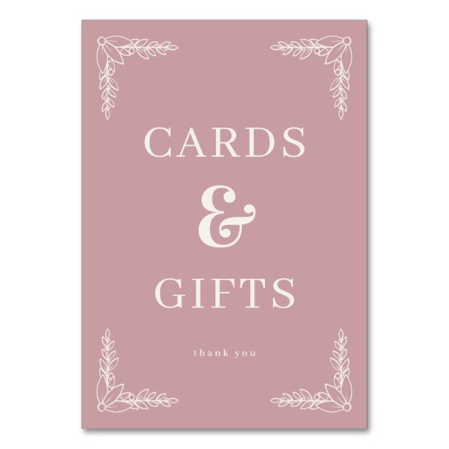 Sophisticated Pink Serif Gratitude Card (Front)