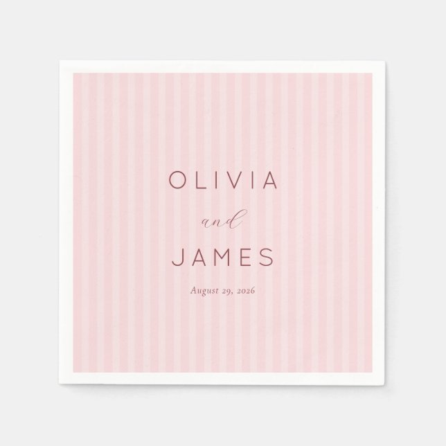 Sophisticated Pink Stripes Napkin (Front)