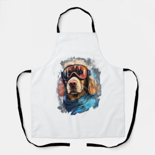 Sophisticated Pooch Portraits Trendy Dog Head Arti Apron