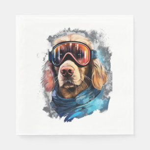 Sophisticated Pooch Portraits Trendy Dog Head Arti Napkin