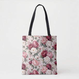 Sophisticated Premium Peony Bouquet Clusters Tote Bag