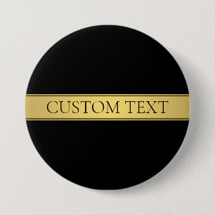 Sophisticated Presentation   Faux Gold & Black 7.5 Cm Round Badge