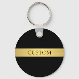 Sophisticated Presentation   Faux Gold & Black Key Ring