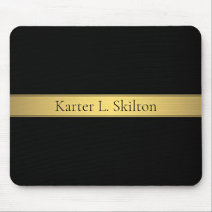 Sophisticated Presentation   Faux Gold & Black Mouse Pad