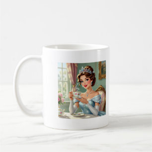 Sophisticated princess with crown elegant gown coffee mug