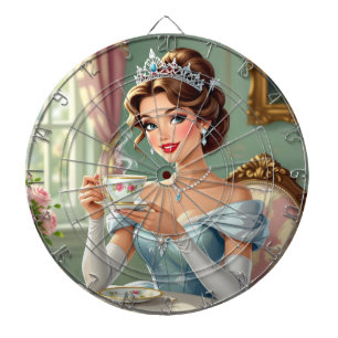 Sophisticated princess with crown elegant gown dartboard