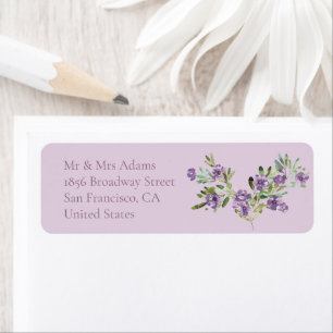 Sophisticated Purple Floral Pre-Addressed Return Address Label