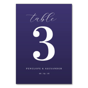 Sophisticated Purple Number Table Sign