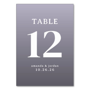 Sophisticated Purple Table Number