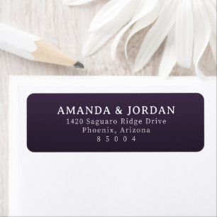 Sophisticated Purple Typographic Return Address Label