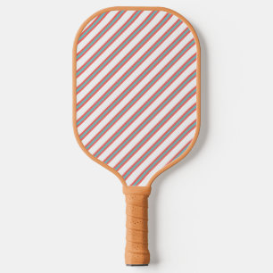Sophisticated Red, Blue & White Diagonal Striped Pickleball Paddle